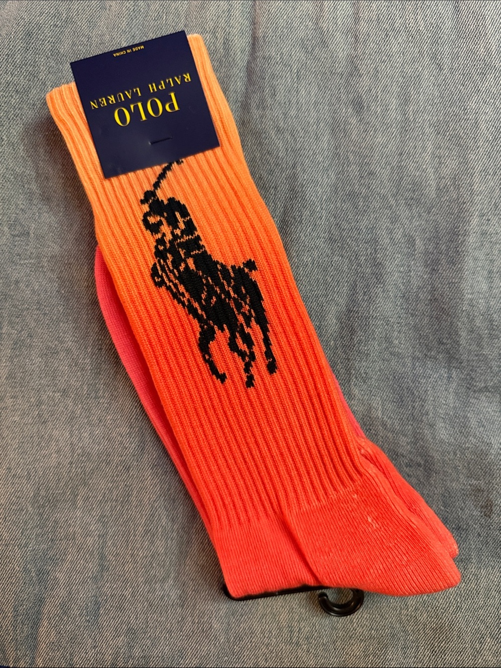 Polo Ralph Lauren Multicolored Crew Socks with Black Pony